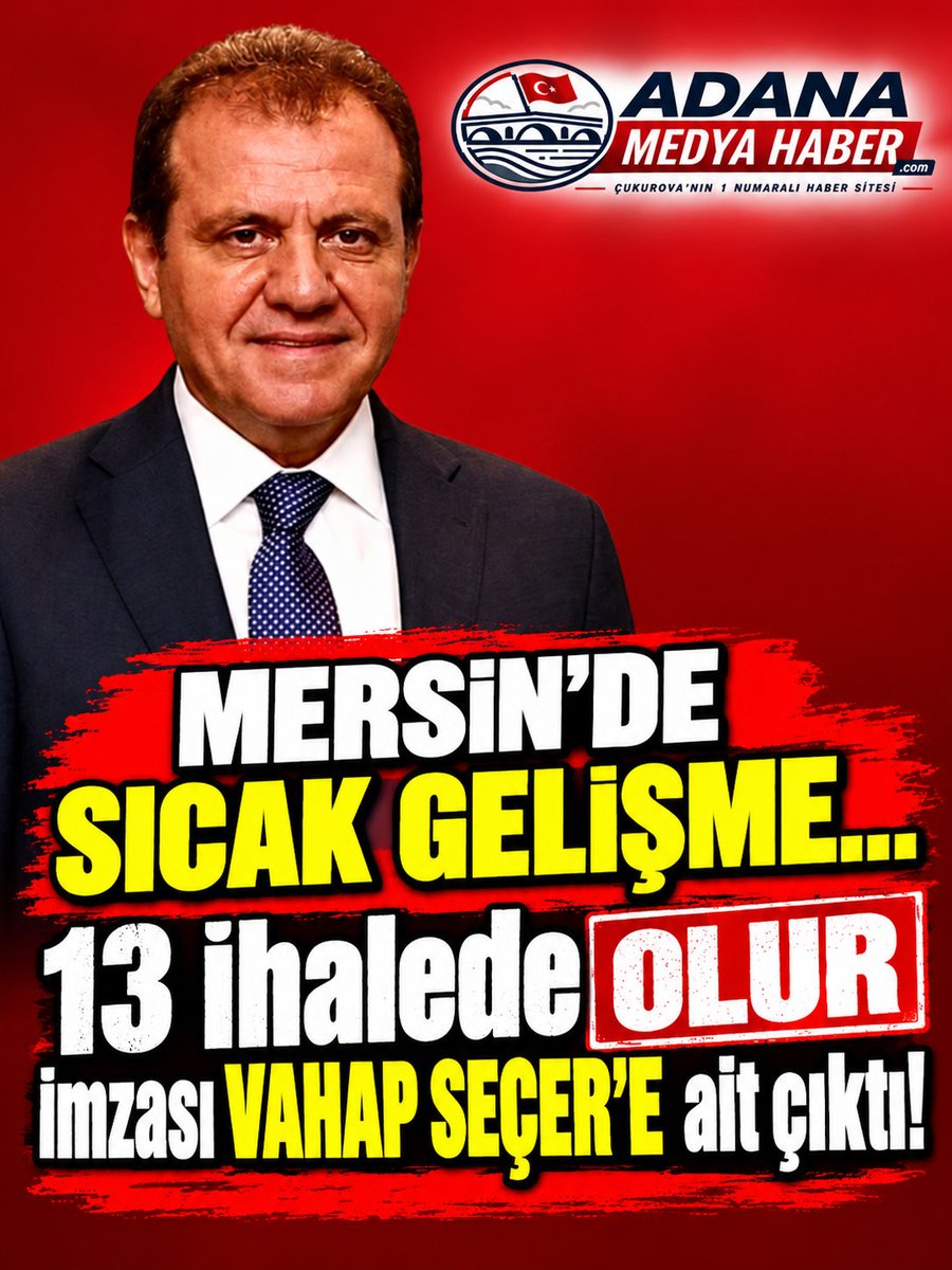 adanamedyahaber's tweet photo. Mersin Cumhuriyet Başsavcılığı tarafından yürütülen yolsuzluk soruşturması kapsamında Muhasebat Genel Müdürlüğü’nün incelemeye aldığı 314 dosya arasından 41,4 milyon TL’lik 13 ihale ve doğrudan temin işleminde, Belediye Başkanı Vahap Seçer’in bizzat “OLUR” imzasının bulunduğu öne sürüldü.

Söz konusu işlemlerde Seçer’in imzasının yer alması dikkat çekerken, dosyalarla ilgili inceleme ve değerlendirme sürecinin sürdüğü belirtildi.