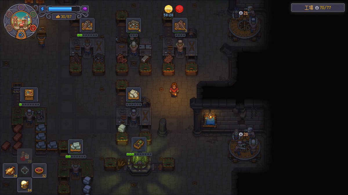 ponSamura1's tweet photo. 【Graveyard Keeper2】
アプデで『過剰ゾンビ』状態に‼️
そ・・そんなにゾンビ働かせて無いですよ🥳
兵士12名・畑2名・採掘7名・運搬4名・地下労働20名 程度ですよ！🤣
#GraveyardKeeper2 #グレイブヤードキーパー2 https://t.co/FdfUkOcMRn