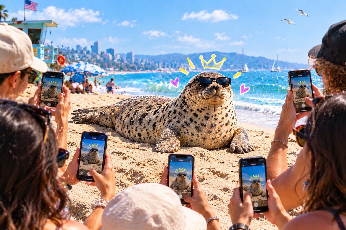 NANA_The_Seal's tweet photo. No flash. No touching. Just admire the Queen. 👑🦭 

$NANA 0x9640554b8aef28a19a442cdf0c5791dadaa77777 https://t.co/zI8esi04iz
