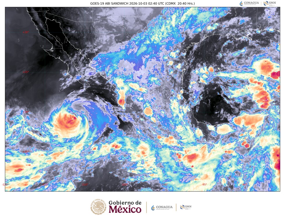 conagua_mx's tweet photo. #AvisoMeteorológico

El @GobiernoMX informa que continúa el pronóstico de lluvias intensas, rachas de viento fuertes y oleaje elevado en #BajaCaliforniaSur.
 
Se prevé oleaje de 2 a 3 metros de altura en costas de #Sinaloa, #Nayarit, #Jalisco y #Colima.

Más información: https://t.co/YPVxN5mVAm