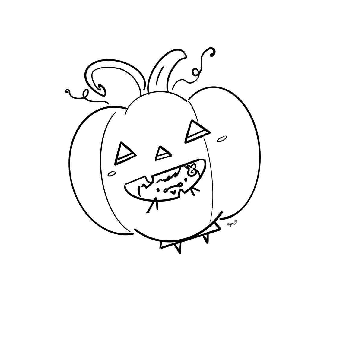 kyoppoi's tweet photo. Day 2: Pumpkin 🎃

I feel smol 

#VGtober26 https://t.co/YfitqN12uX