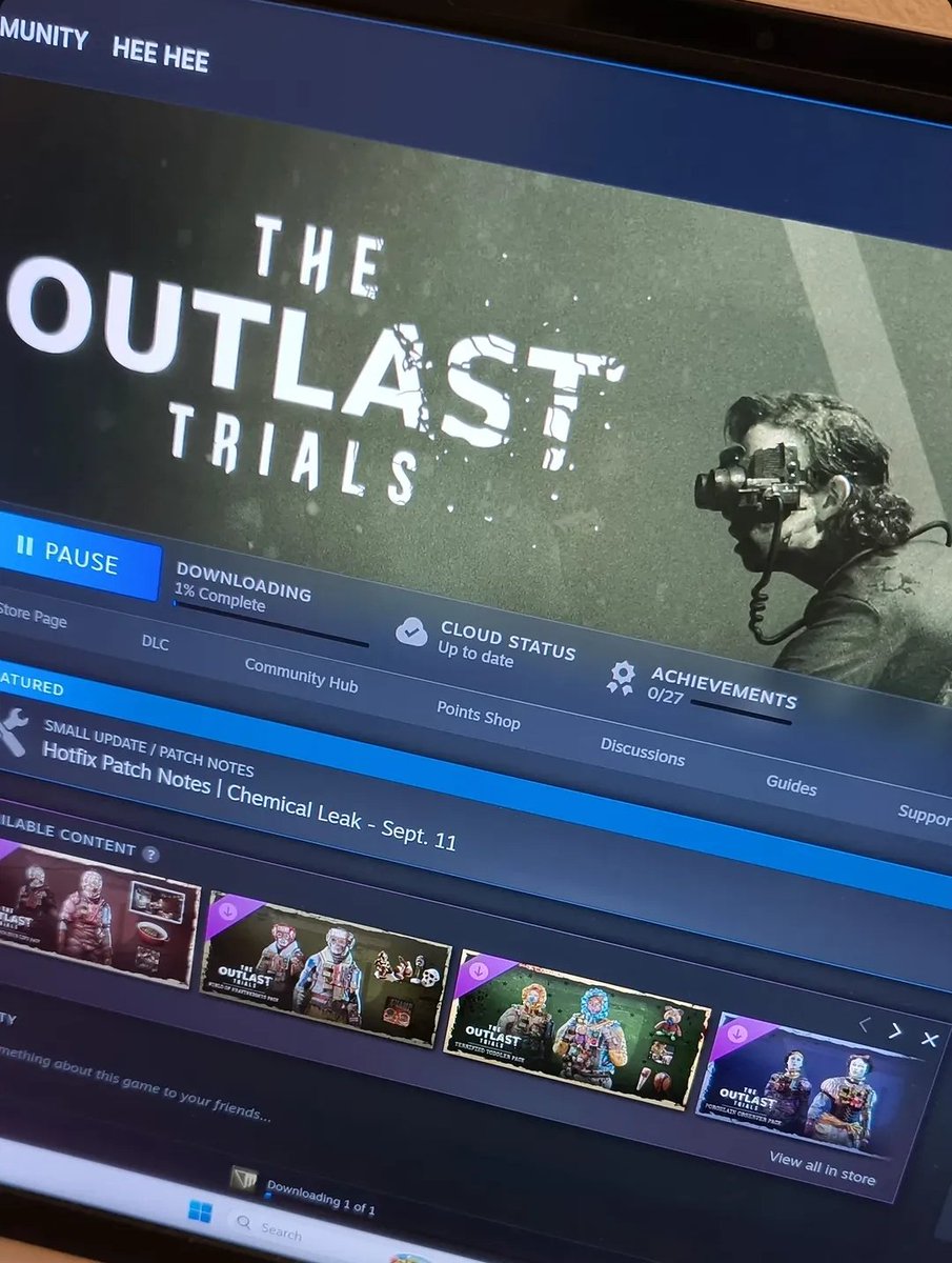 luv_nikocchi's tweet photo. Also I finally got outlast trials. Time to see what the hype is https://t.co/vcgHFbMH20