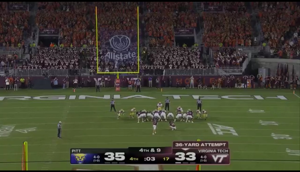 Miles_Jordan_'s tweet photo. I think the #Hokies should stop playing on Friday night in Week 5. https://t.co/CmA2uJV0Bv