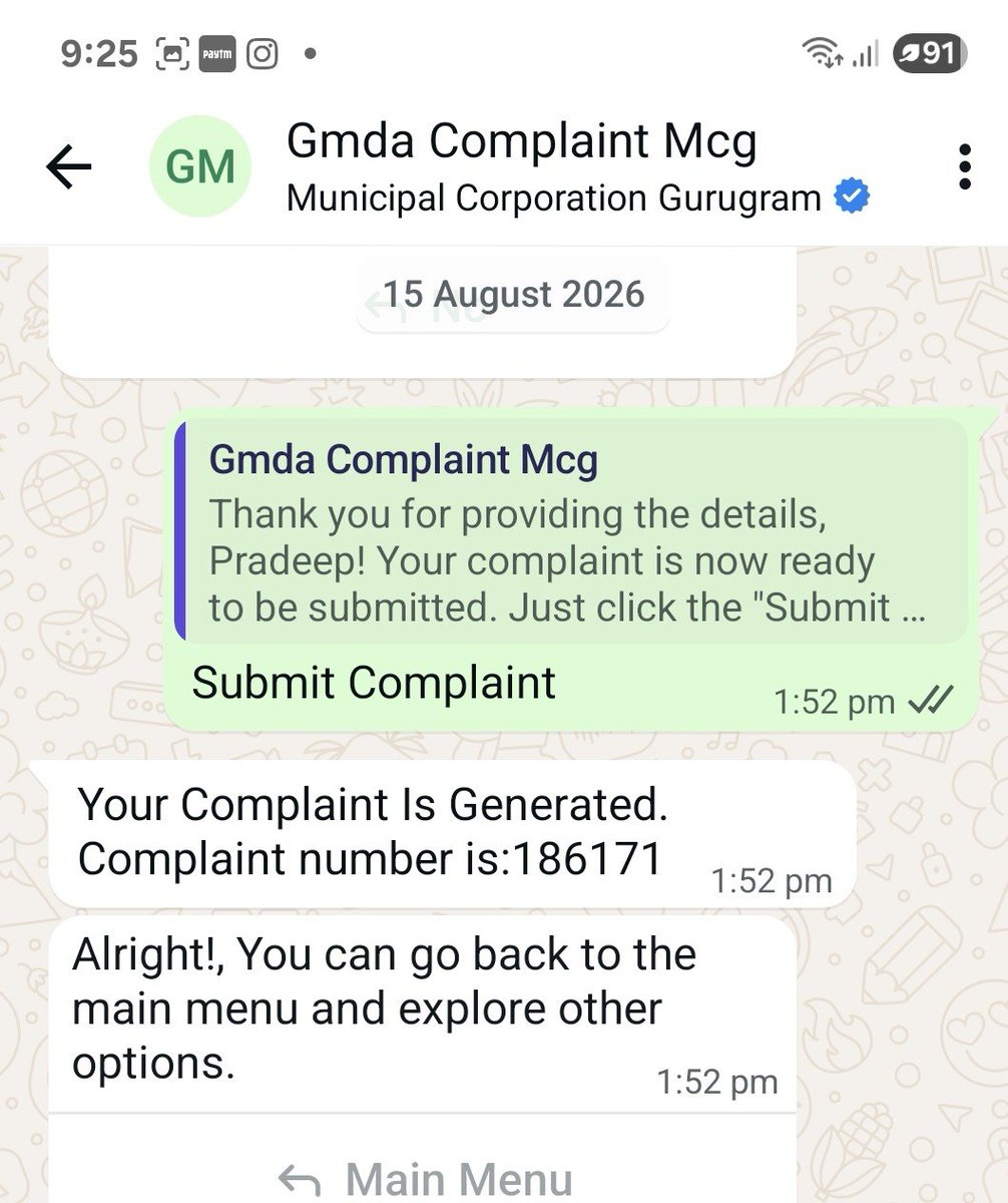 vermapradeep3k's tweet photo. @sumedhasharma86 @cmohry @NayabSainiBJP Complaint raised to GMDA on 15th Aug is yet to be looked at
@OfficialGMDA https://t.co/PZfJID1sJE