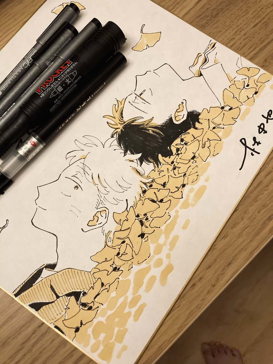 fuhit0be's tweet photo. 昨日描いた色紙 https://t.co/BQ8cwtNJhZ