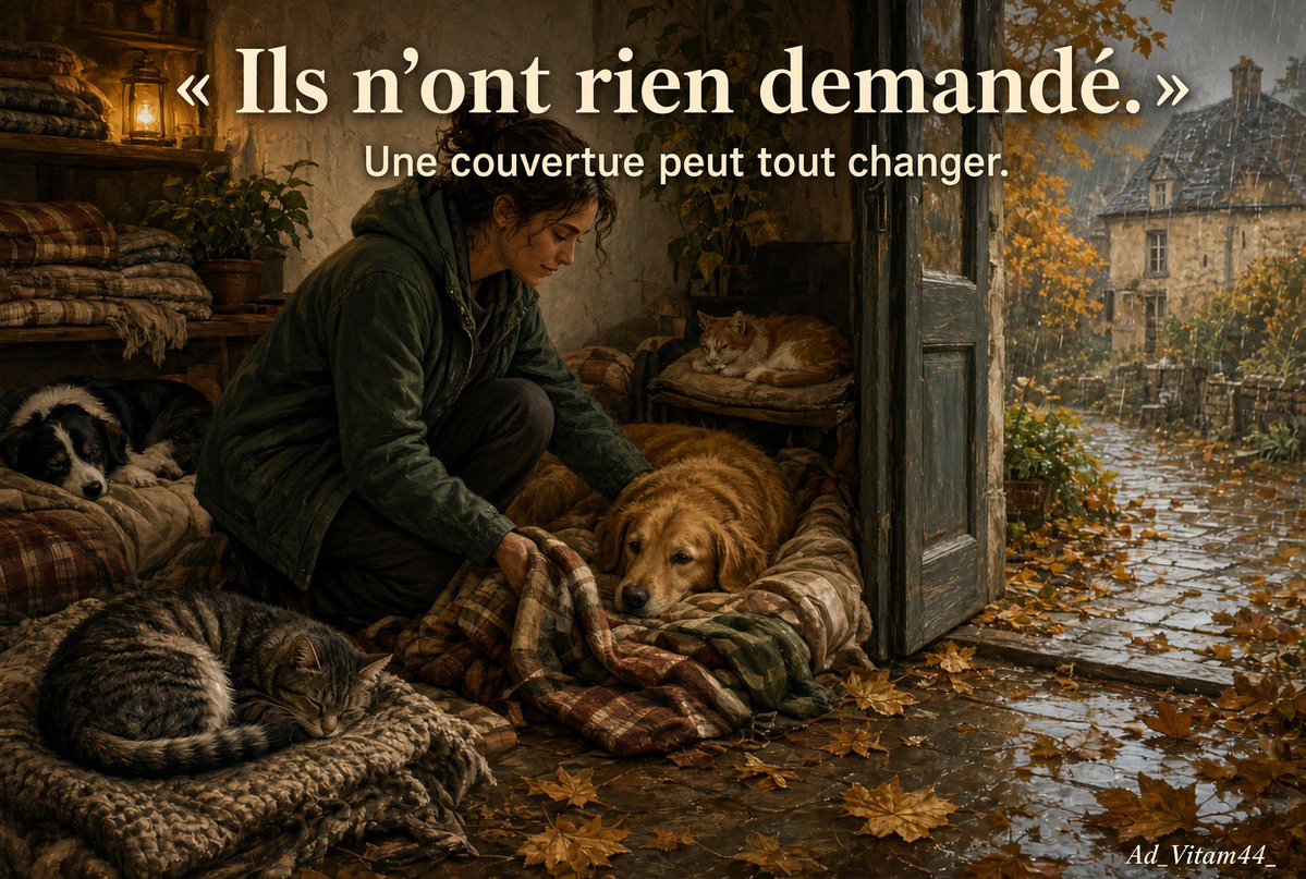 Ad_Vitam44_'s tweet photo. 🟠Bonjour à tous , L’automne 🍁s’installe, et avec lui la pluie et le froid qui s’invitent peu à peu. Ces derniers temps, les refuges ont été pris d’assaut, et le nombre d’abandons est devenu franchement inquiétant.
🐕🐾🐕🐾🐕🐾🐕🐾🐕🐾🐕🐾🐕🐾
Je n’excuse pas ces gestes. Mais nous traversons une période difficile, où beaucoup peinent déjà à se nourrir, se loger ou se chauffer. Malgré tout, ces animaux n’ont rien demandé. Certains sont nés dans des élevages intensifs, mis au monde pour être vendus, souvent au détriment de leur bien-être. Ils restent des êtres à soigner, nourrir et protéger.
Si vous le pouvez, un geste simple peut beaucoup aider. Couvertures, plaids, serviettes nourriture: les refuges en ont grandement besoin en cette saison. Vous pouvez aussi leur demander ce qui leur manque, ou proposer un peu de votre temps, si cela vous parle.
Personne n’est obligé. 
C’est seulement une pensée de ces derniers jours, 
en voyant ce qui se passe au plus près. 
Merci 🙏🏼 bonne journée