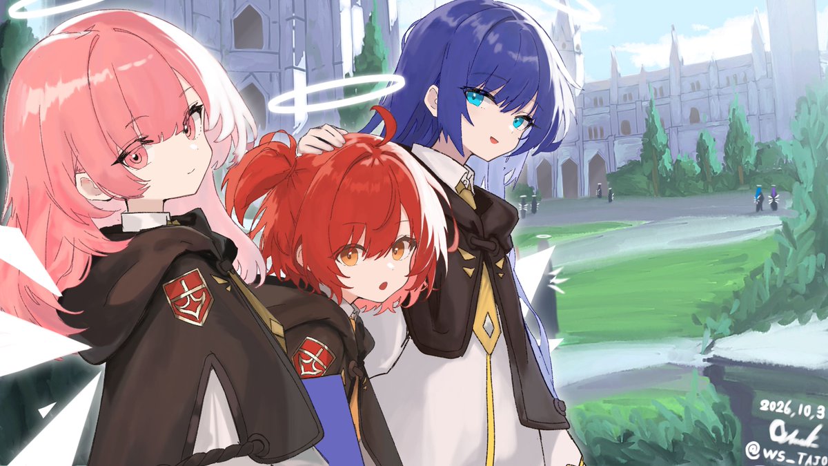 WS_TAJO's tweet photo. 3人の子どもの頃を描いてみた！
レミュアン、エクシア、モスティマ
#Arknights https://t.co/IkPz7uuvY0