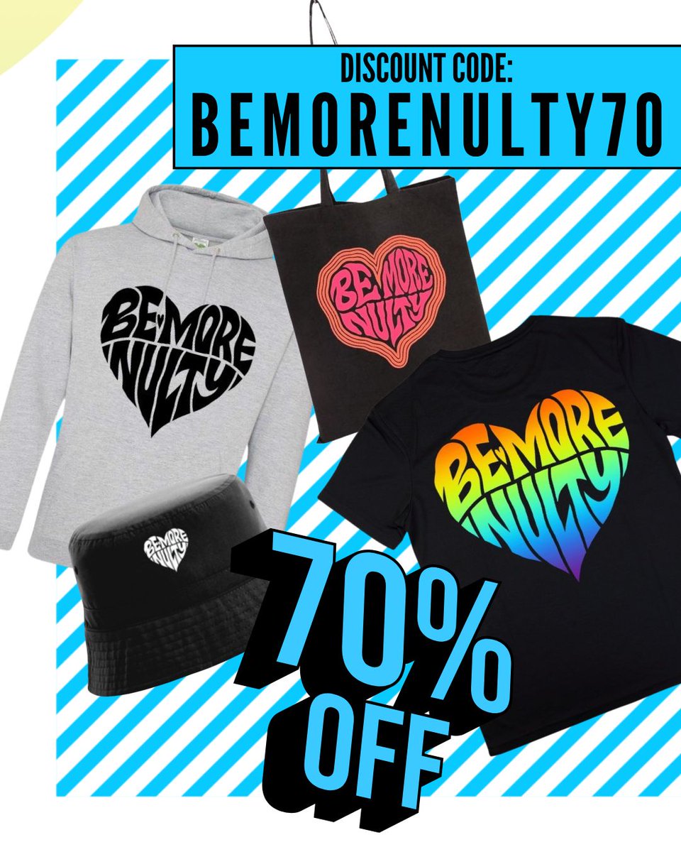 bemorenulty's tweet photo. 🍂 HUGE AUTUMN SALE 🍂 Enjoy a massive 70% off all #BEMORENULTY hoodies, T-shirts and bags!

Use discount code BEMORENULTY70 at checkout.

Hurry - offer ends on 31 October, or when stock runs out!

Excludes running T-shirts and vests.

#PowerOfMusic #CharityMerch @helpsheffield https://t.co/rbbQfRAOMV