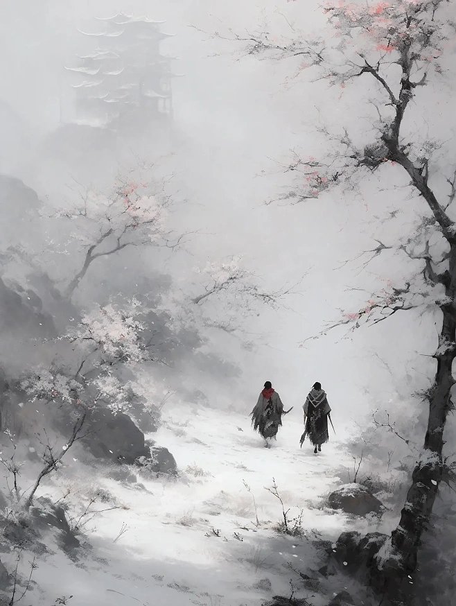warmspring_sun's tweet photo. [The sweet mist (昧) wafts from the prison (虏) where the poet (姆) is trapped, climbing the craggy slope (坡) toward the towering mountain peak (僬) above.] https://t.co/7s20QZtj7T
