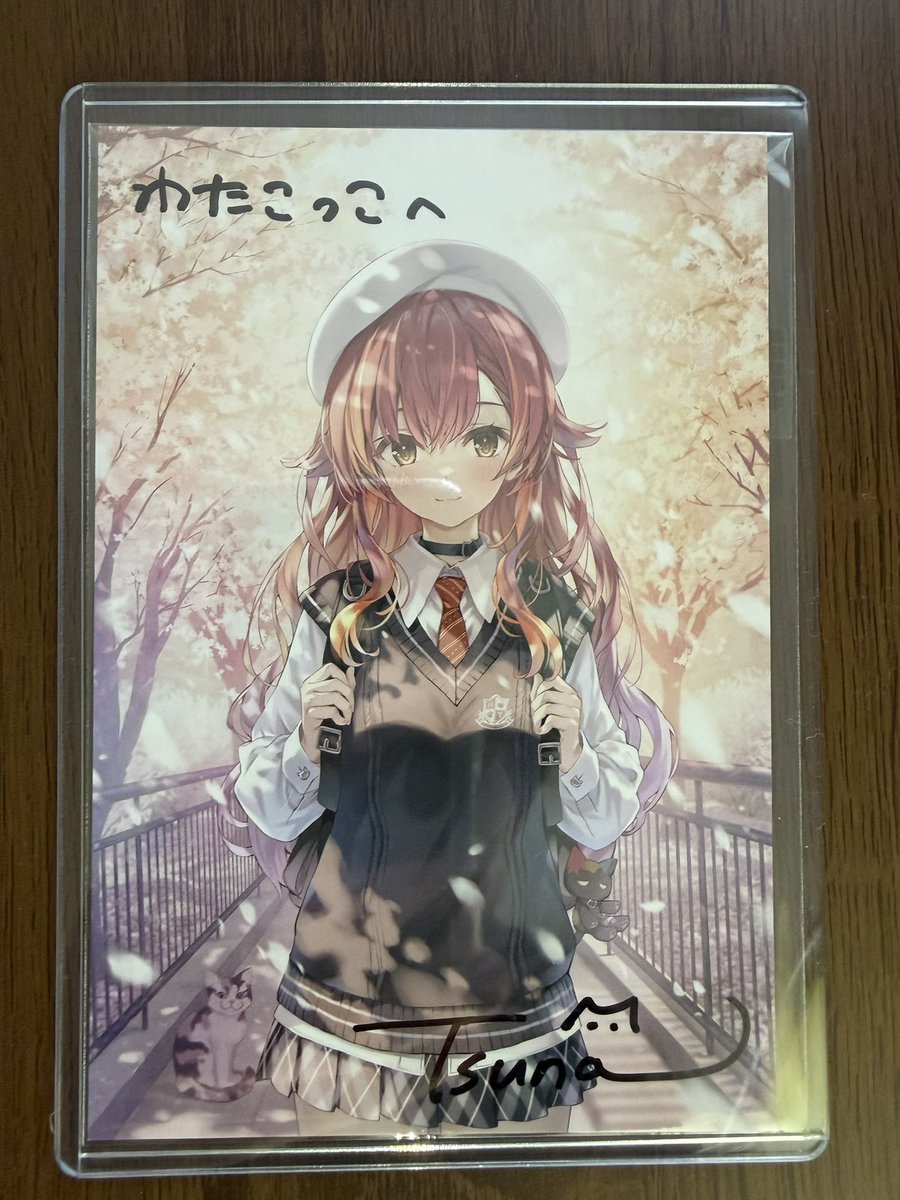 watakkk's tweet photo. つなちゃんのポスカ届いた！！
今回もほんと良すぎて最高です😭😭
書いてくれてありがとう！！
大切にします！！！
 #猫汰つな https://t.co/BlZyPSeaKz