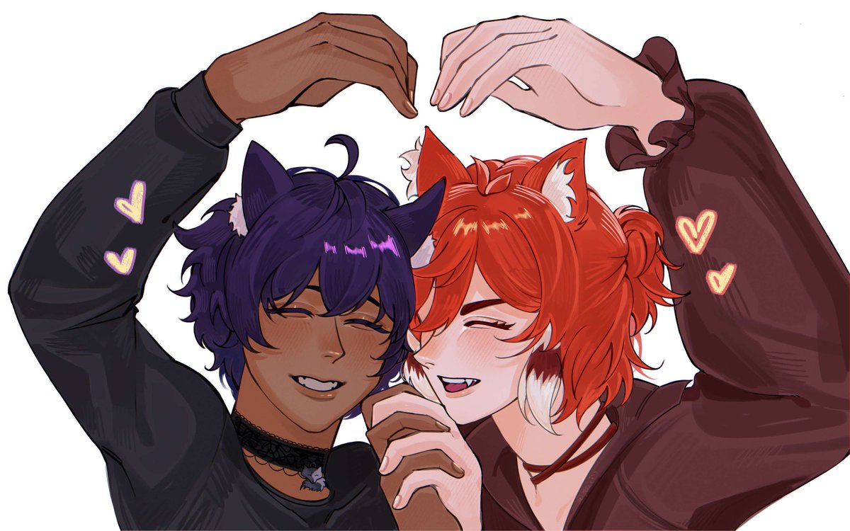 RevSolisVT's tweet photo. Show me art you got with your friends 🍂
@KageVT_  @CableCatVT @Panda_MoniumVT @MeloVT__ 

I love each and every one of these pieces just like I love everyone in them 🧡 https://t.co/uX09L1Z4vZ