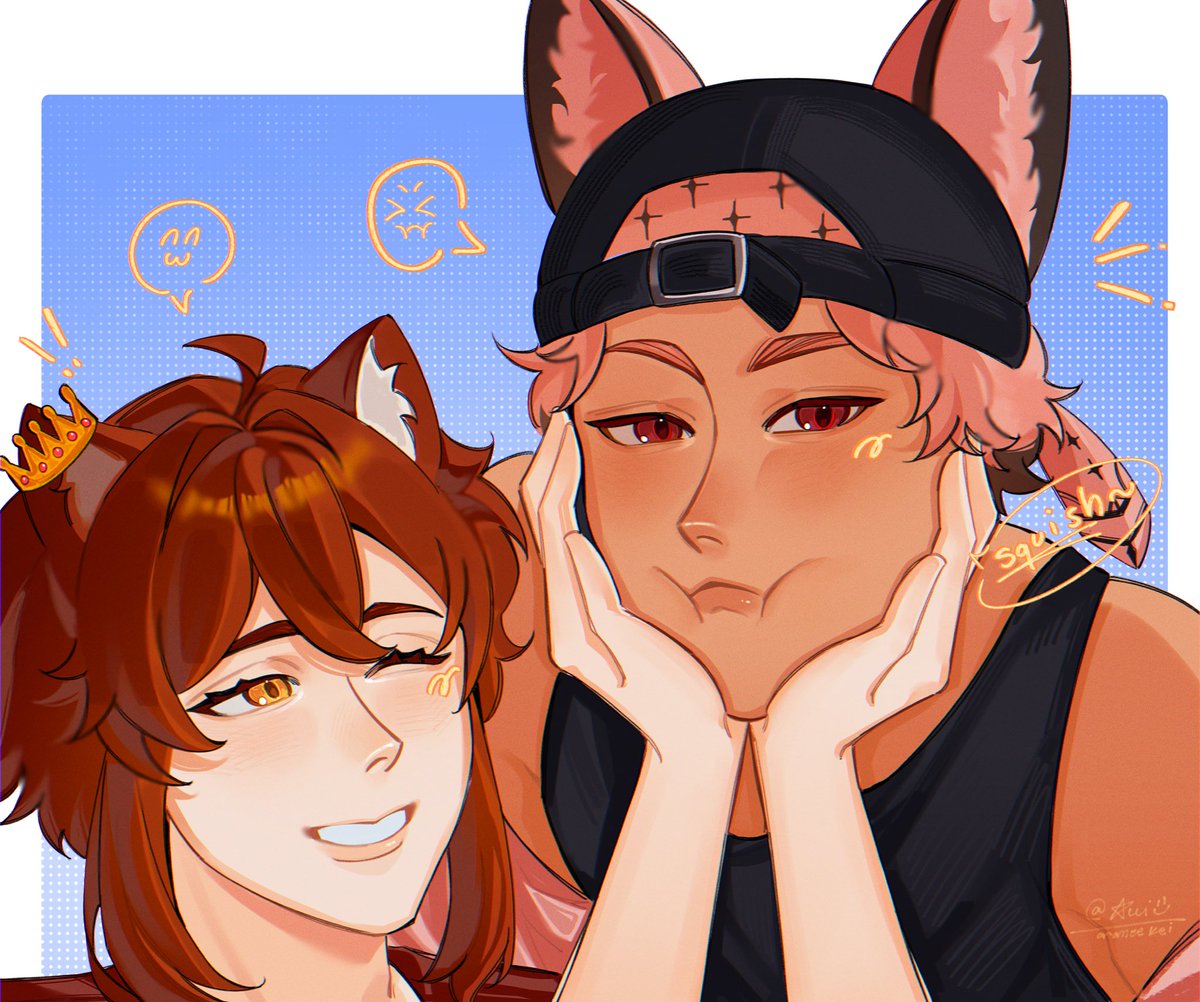 RevSolisVT's tweet photo. Show me art you got with your friends 🍂
@KageVT_  @CableCatVT @Panda_MoniumVT @MeloVT__ 

I love each and every one of these pieces just like I love everyone in them 🧡 https://t.co/uX09L1Z4vZ