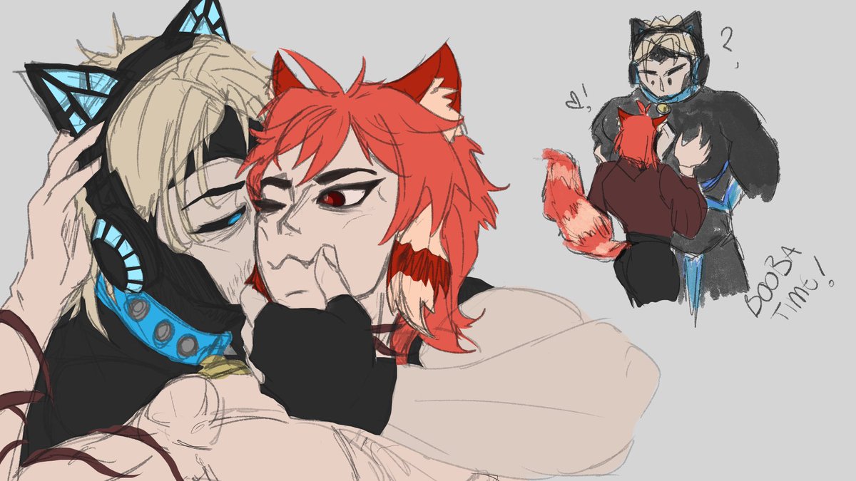RevSolisVT's tweet photo. Show me art you got with your friends 🍂
@KageVT_  @CableCatVT @Panda_MoniumVT @MeloVT__ 

I love each and every one of these pieces just like I love everyone in them 🧡 https://t.co/uX09L1Z4vZ
