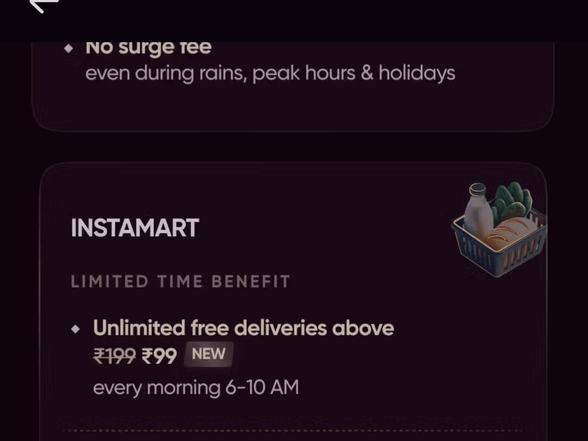 Dhvaneel5's tweet photo. @SwiggyCares @Swiggy @Swiggy @SwiggyCares @SwiggyTech  You are offering these benefits under your Swiggy black sceme and then are retracting. See that chat. Why to offer something which you can't commit. What sort of testing your Swiggy it team does. Shear mediocrity. https://t.co/8s2IpAllYk