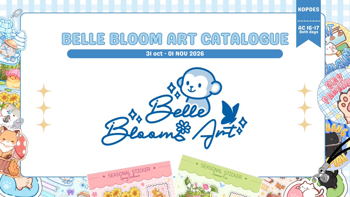 BelleBloomArt's tweet photo. 🔄+❤️are very appreciated! 

ꕤ Bellebloom's #cf23 OTS Catalogue! (˶ˆᗜˆ˵) 
🌼 : original, Hololive ID 
🗓️ : 31 oct - 1 nov 2026
🏡 : ICE BSD | Koperasi Pencari Delusi AC 16-17
#cf23catalogue #comifuro23catalogue #CF23Catalogue #holoIDChromaticFuture https://t.co/lB3mMOIBxN