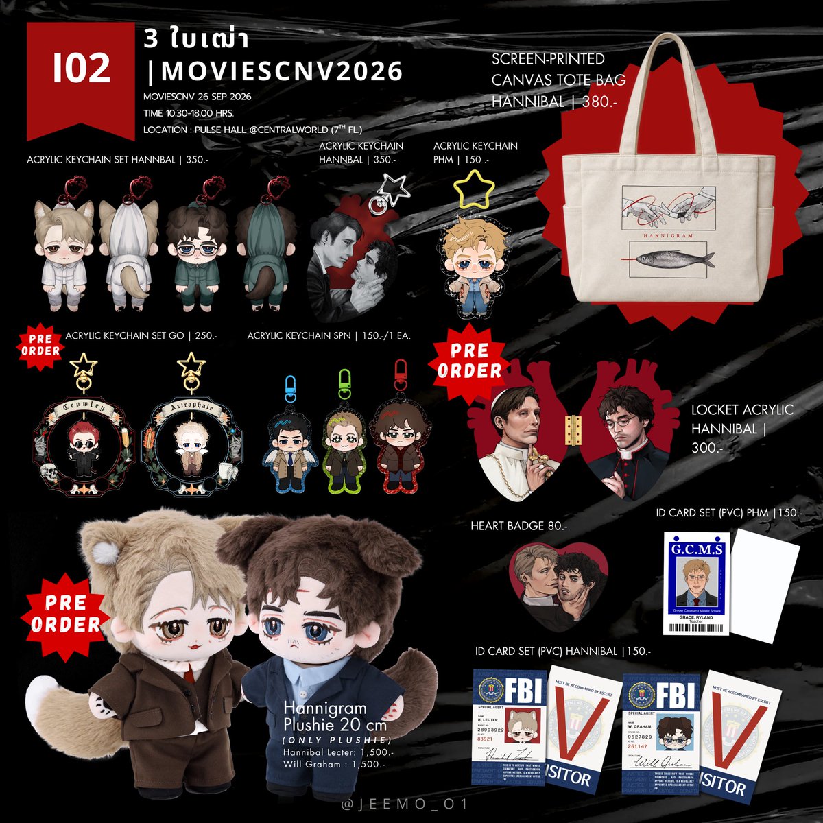 JEEMO_O1's tweet photo. มาแล้วคับบบ รอบไปรหลังงาน #moviescnv2026 🎬🎥

เฉพาะโปสการ์ดกรอบลูกไม้รอพรีออเดอร์ 45 วันค่ะ 
ส่วนตุ๊กตาฮันนิแกรม+ชุดใหม่ มีพรีออเดอร์แยกค่า

[Here they areeee! 📮✨ The post-office round after #moviescnv2026 🎬🎥

Only the lace-frame postcards are available for pre-order, with a 45-day waiting period 💌
As for the Hannigram plushies + new outfits, they are also available for separate pre-order 🥹💕]

Hannibal | SPN | GO | OFMD | Sandman | PHM | HP

TH : https://t.co/by54uorJVp
International 🌍 : https://t.co/q9fEHhbLtI