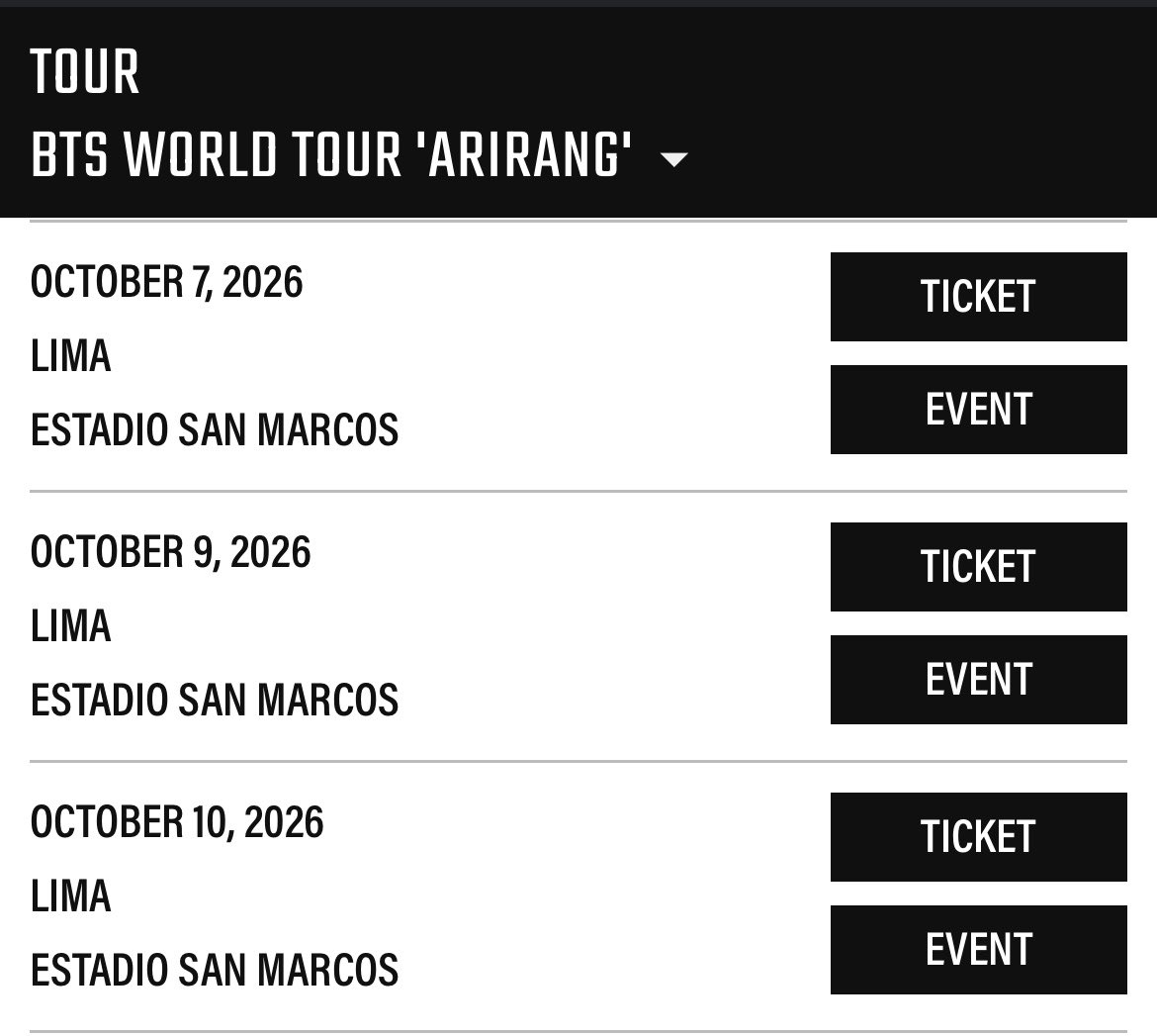 JannPinkarn's tweet photo. สถานีต่อไป BTS WORLD TOUR 'ARIRANG' in LIMA ประเทศเปรู 

วันที่ : 7,9,10 ต.ค. (ตรงกับเวลาไทย 08.00 น.วันที่ 8,10,11 ต.ค.)

สถานที่ : สนาม ESTADIO SAN MARCOS (ความจุมาตรฐาน 32,000 คน สำหรับคอนเสิร์ตสามารถรองรับได้ถึง 45,000 คน)

*** เวลาที่เปรูช้ากว่าไทย 12 ชั่วโมง*** https://t.co/bVjLt5iZqI