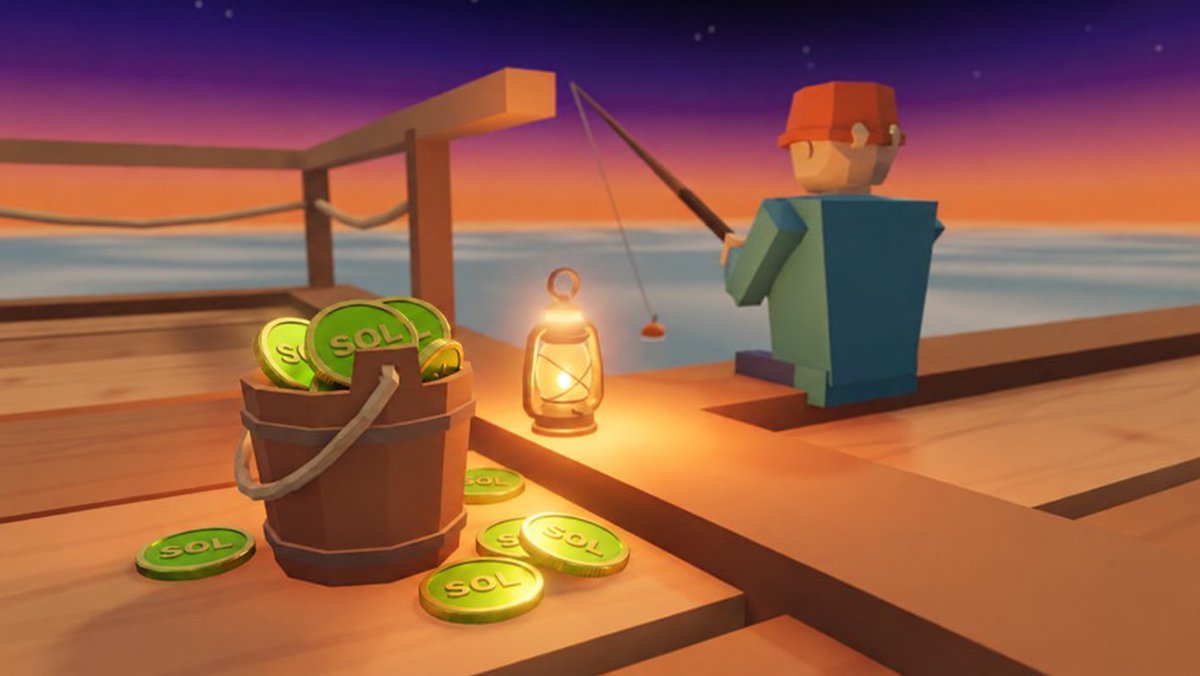 tydalonsol's tweet photo. reward pool is filled.   

the bucket is full of the creeator rewards!  

land a legendary, mythic or special fish, cash it in at the rod rack, and tokens hit your wallet in minutes. 

automatic, at the live sol price.    

pass the earning gate first... https://t.co/4u27tJmTXV