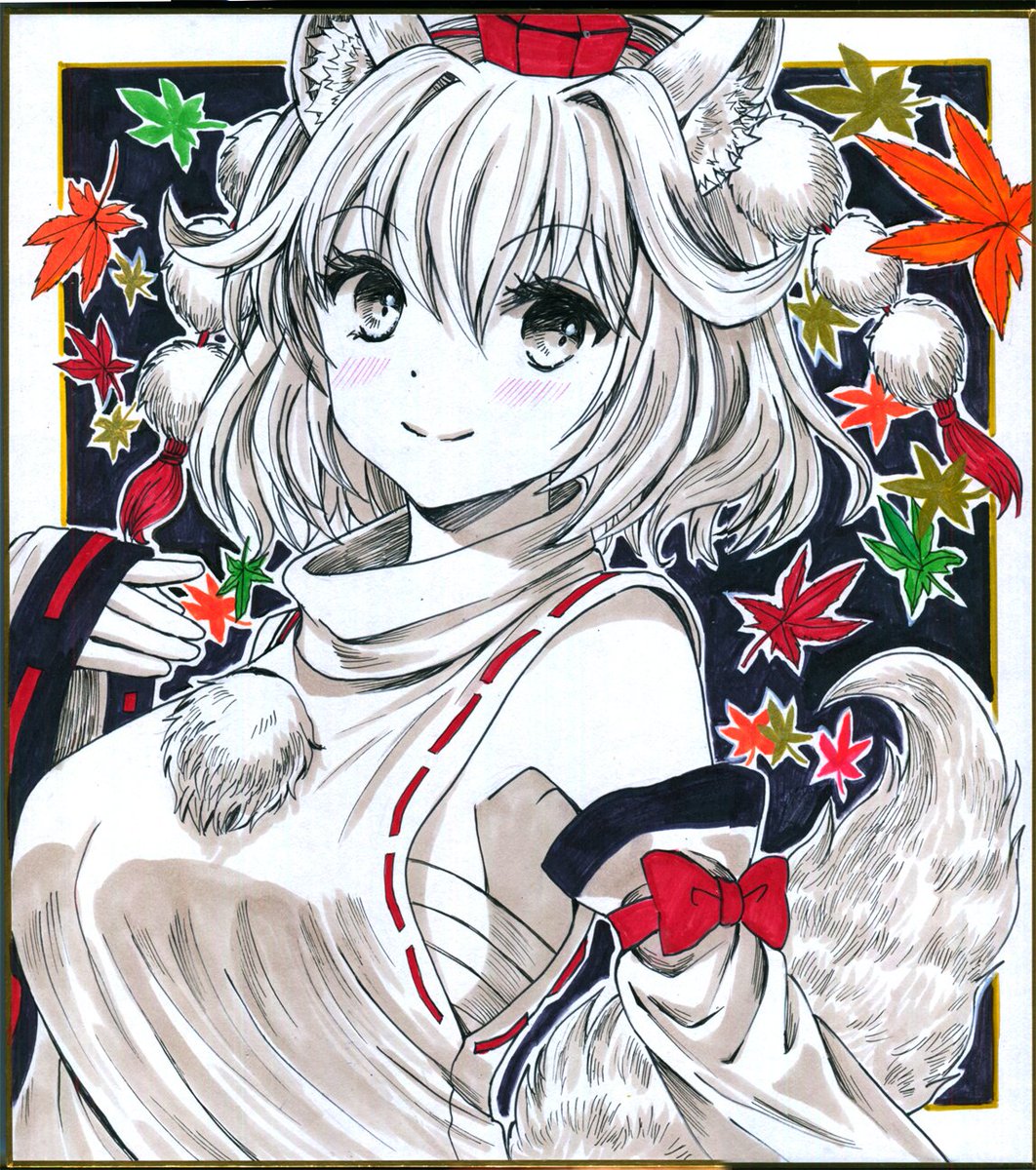 a_hazike's tweet photo. 【アナログ絵】椛の大色紙描きました～✨ https://t.co/OXG1yqSkTT