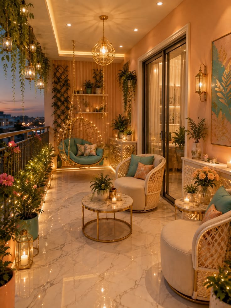 TheHomeHarmony's tweet photo. Dream balcony unlocked 🌿💡

Fairy lights, hanging swing, marble glow,
Candles, flowers and a sunset view.
This is where chai feels like heaven.

Would you spend your evenings here? ☕️👇 https://t.co/FAAVOvVrRh