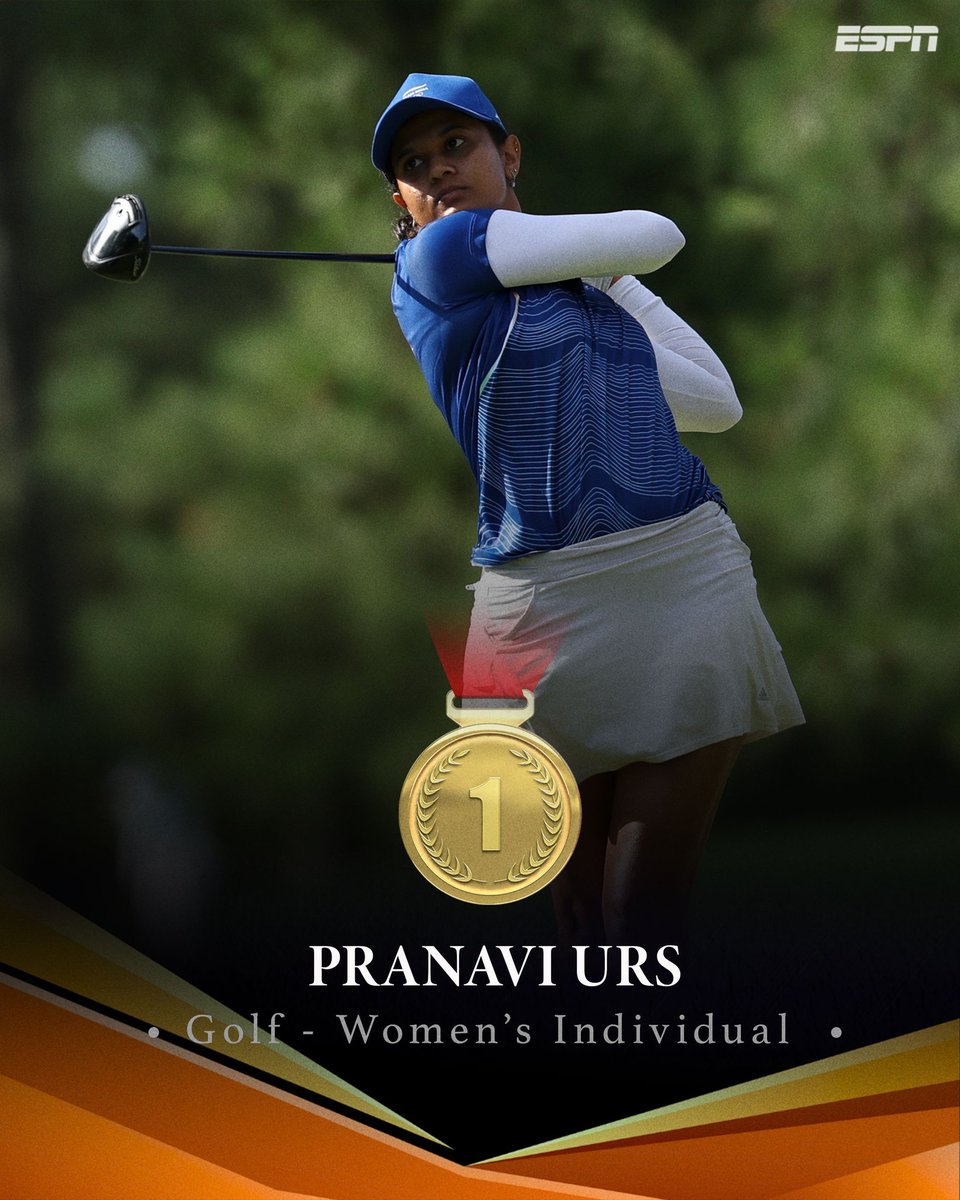 DCANKULDUBEY's tweet photo. 🚨 PRANAVI SHARATH URS 🚨

YOU ARE THE QUEEN 👑👑👑 
YOU ARE THE NEWS 👑👑👑👑

A GOLD MEDAL IN GOLF ⛳⛳ 

This has been one of the most wonderful news in the echelons of Indian Sports History 🔥🔥🔥

WILL NEVER FORGET THIS MOMENT - EVERY INDIAN SHOULD FEEL PROUD 💥💥💥🇮🇳🇮🇳🇮🇳 https://t.co/hlV9KuoaCt