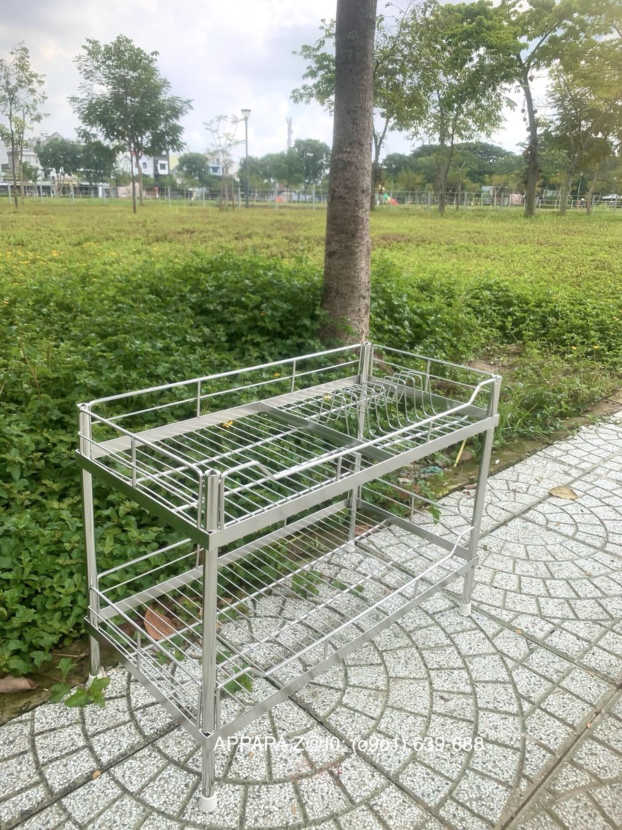 VnAppapa's tweet photo. Kệ inox 304 Đứng 2 tầng Dài 50cm R30 C47cm Để ly chén bát đĩa trên bàn tủ bếp #appapa #keinox304 #kechenbat #ketubep https://t.co/QyhY9r56PT