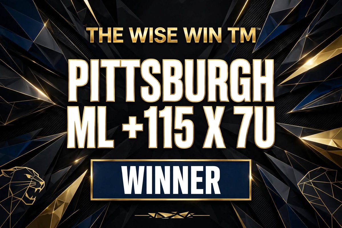 THEWISEWINtm's tweet photo. CFB FRIDAY NIGHT LIGHTS 3-0 FOR +19.05U
🥩🥩🥩🥩🥩🥩🥩🥩🥩🥩🥩🥩🥩
🏆 THE WISE WIN TM
🔵 PITTSBURGH ML +115 X 7U 🟡
✅ WINNER https://t.co/RgHOolljQZ