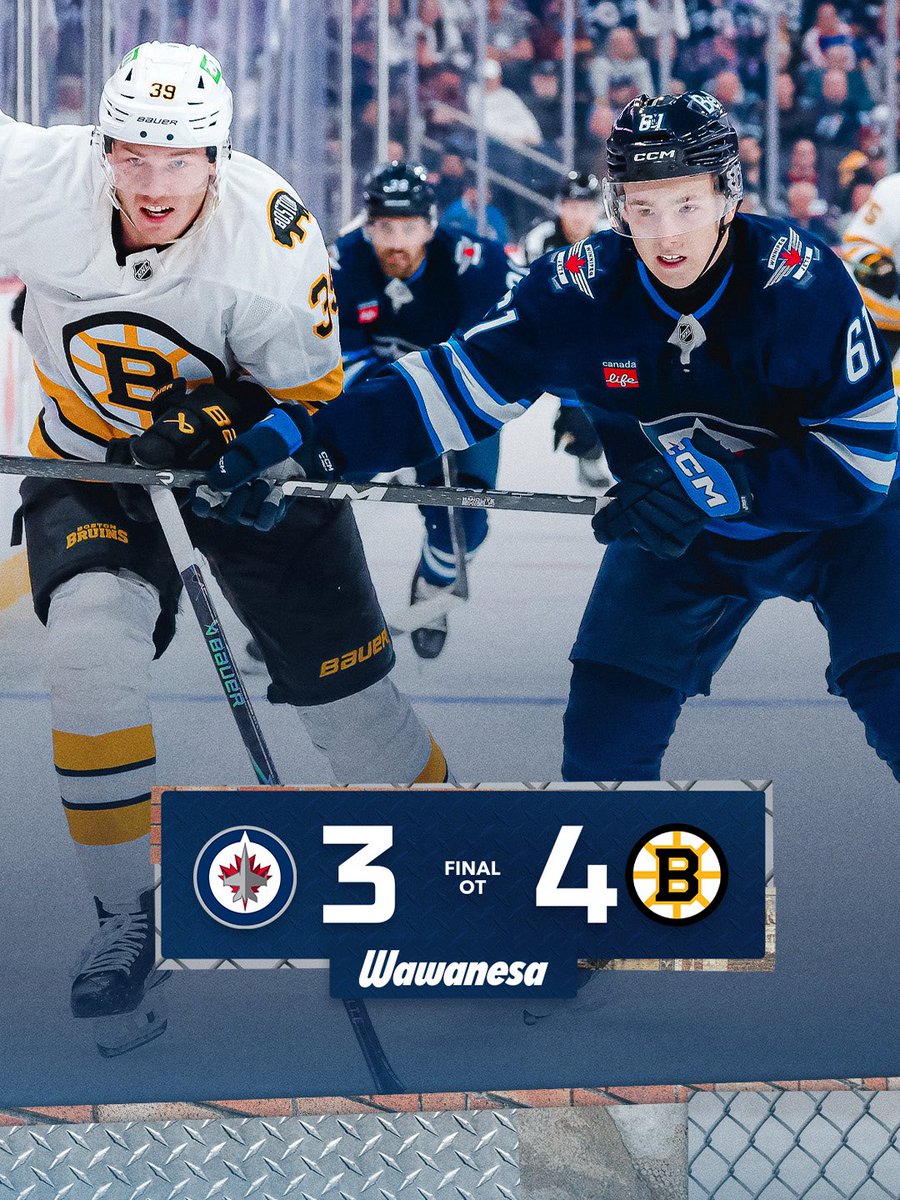 FranceJets's tweet photo. Défaite (3-4 OT)

Bon match dans l'ensemble, hélas il aura manqué ce petit quelque chose pour prendre les 2 points
Kyle Connor continue sa série de but lors du match d'ouverture (9) https://t.co/ujVxesEICi