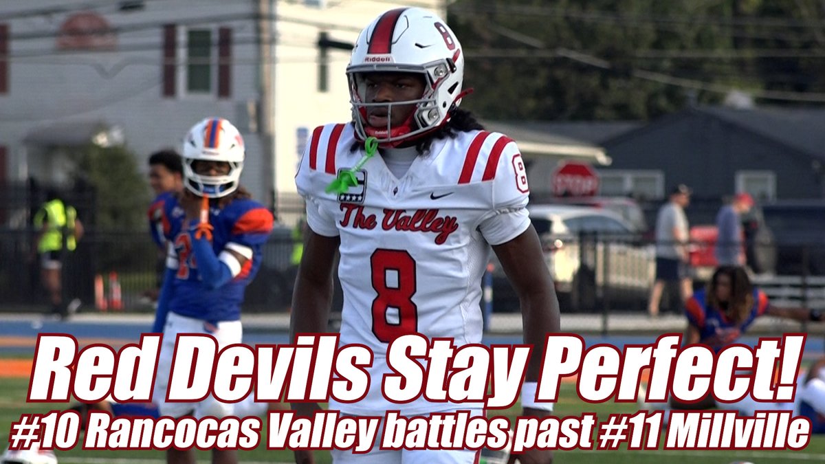JSZ_Sports's tweet photo. We saw a state-ranked battle go down to the wire as Rancocas Valley knocked off Millville to improve to 6-0 on the season. 

Check out the FULL highlights + reaction from RV's 21-20 win HERE: https://t.co/5nZt6x9zwe

@RVRHS_Athletics | @RVRHSFootball | @8kmikey_ | @zachmerhar7 | @Andre2Byrdsong | @MBeasley911