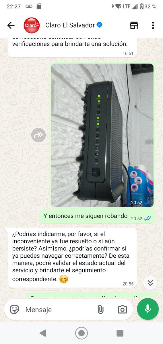 bcastro4613's tweet photo. @Defensoria_910 @claroelsalvador Las mismas respuestas  no solucionan nada, siempre cobran , me amarran a un contrato que ellos no cumplen https://t.co/XEhQJubxs7