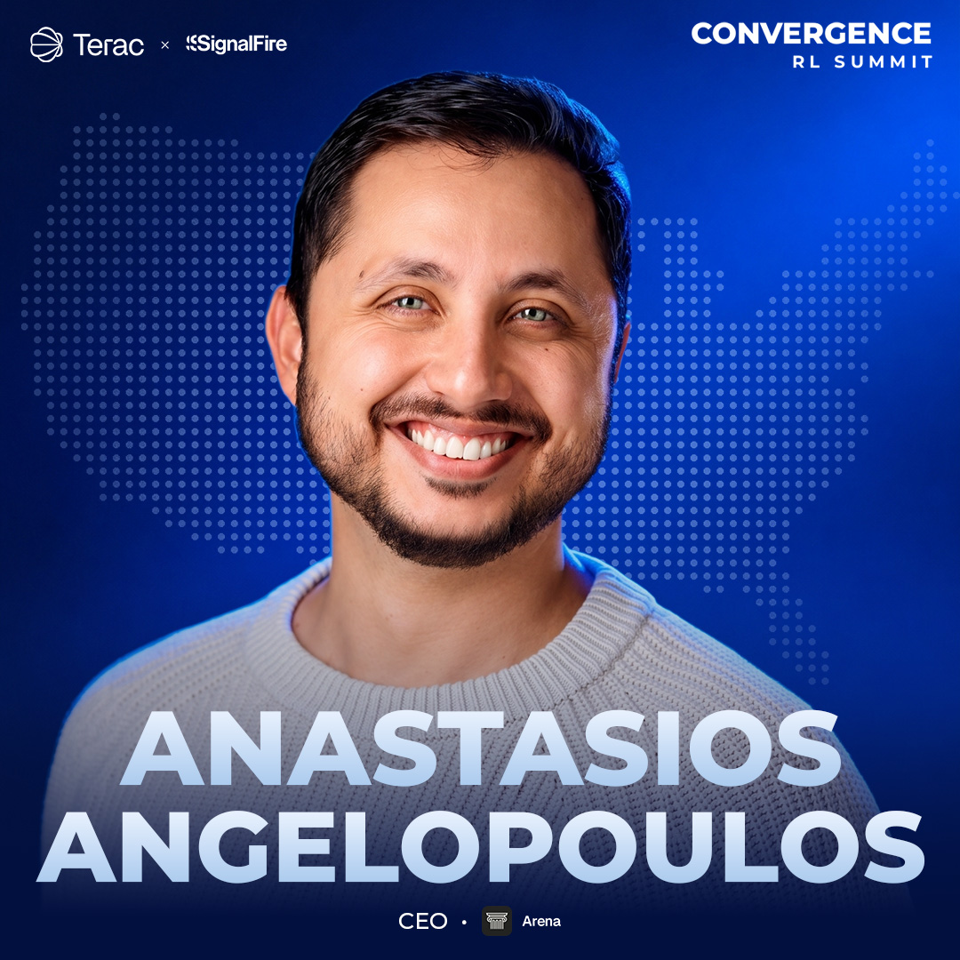 tryterac's tweet photo. Convergence RL is in 26 days.

We're bringing the industry's absolute best to speak about building the future of RL.

Starting off with Anastasios Angelopoulos, CEO @arena 

Spots are running out quickly. Register today: https://t.co/29vS30DEP6 https://t.co/ONK8epRtsz
