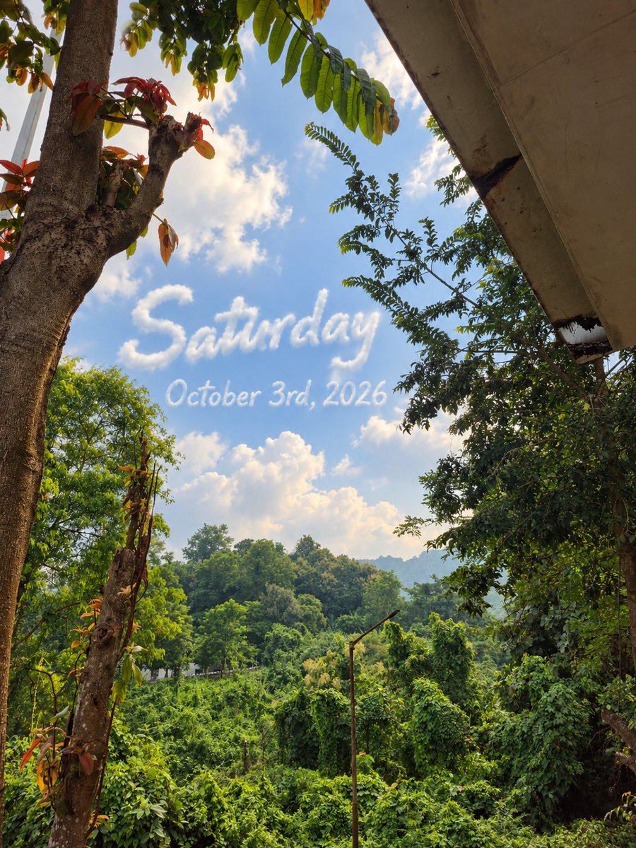 _Nipun_Pandey_'s tweet photo. Good morning! ☀️🌿

Saturday, 3rd October 2026.

A fresh morning, a peaceful view, and another chance to make today count.

What’s your plan for today? 😊
#GoodMorning #SaturdayVibes #NewDay #PositiveVibes https://t.co/5aFvgQrLc7