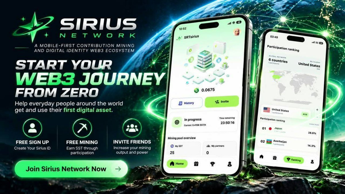 bossliam39's tweet photo. #Sirius_Network Mining Project
The Sirius Network project is a mobile-centric Web3 ecosystem that was recently introduced and we can mine its token with our phone

🪙Total number of project tokens: 5 billion

🔗App download link:
https://t.co/Et8PHBudhe

Refferal code👇
zHrJ93 https://t.co/qlWMrmmWiD