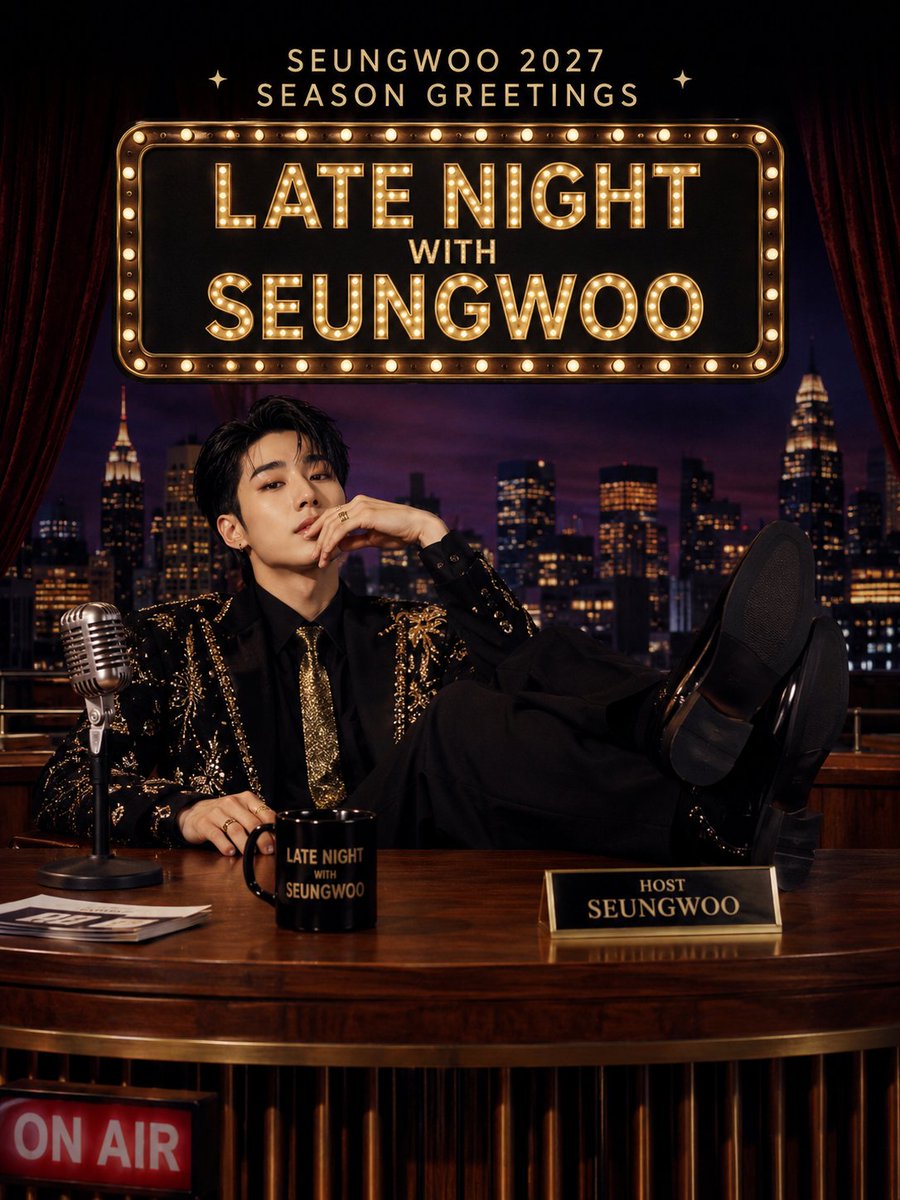 SEUNGWOO_aether's tweet photo. SEUNGWOO 강승우 2027 SEASON GREETINGS [LATE NIGHT with SEUNGWOO]

🎙️ 오늘 밤의 특별 MC, 강승우!
우빔 여러분, 심야 토크쇼에 초대합니다! 🌙💛

#SEUNGWOO #강승우
#WOOBEAM #우빔 https://t.co/ikP4EjmiLr