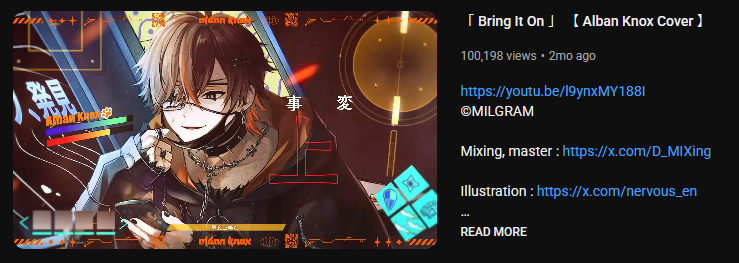 alban_knox's tweet photo. Thank you so much for 100k on my cover! 🙇‍♂️

１０万再生ありがとうございます！🙇‍♂️ https://t.co/if1d3RMIOY
