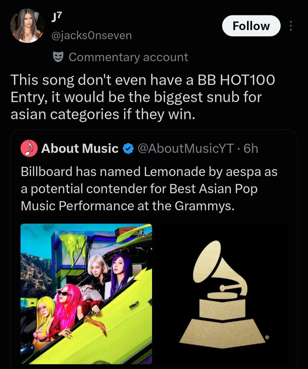 cyberpink04's tweet photo. The Grammys aren't Billboard, no matter how hard your fave streams. Imagine thinking the Grammys are a popularity contest. They are voted on by actual musicians, not streaming bots or looping fanbases. Your fave having a #1 hit doesn't mean they made the best art. Next! 💅 https://t.co/Hngcovbat2