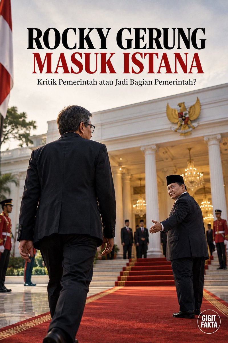 GigitFakta's tweet photo. ROCKY GERUNG MASUK ISTANA: KRITIK PEMERINTAH ATAU JADI BAGIAN PEMERINTAH?

Rocky Gerung akhirnya masuk ke dalam lingkar pemerintahan Prabowo.

Sosok yang selama ini dikenal sebagai pengkritik vokal pemerintah itu kini resmi dilantik Presiden Prabowo Subianto sebagai anggota Dewan Pertimbangan Presiden (Wantimpres), Jumat, 2 Oktober 2026, di Istana Negara.

Pelantikan tersebut dilakukan bersama 25 anggota Wantimpres lainnya berdasarkan Keputusan Presiden Nomor 107/P Tahun 2026. 

Selama ini Rocky berdiri di luar kekuasaan. Ia bebas menyampaikan kritik terhadap pemerintah, presiden, maupun berbagai kebijakan tanpa memiliki posisi resmi di dalam struktur pemerintahan.

Tapi sekarang posisinya berubah.

Ia bukan lagi sekadar pengamat yang berbicara dari luar pagar Istana. Ia kini menjadi bagian dari lembaga yang memberikan nasihat dan pertimbangan kepada Presiden.

Lalu, bagaimana dengan sikap kritisnya?

Rocky sendiri memberikan jawaban yang cukup menarik.

“Saya cuma pindah dari luar ke dalam.”

Menurut Rocky, masuk ke Wantimpres tidak berarti sikap dan pandangannya berubah. Ia bahkan mengatakan pandangannya tetap “radical break".

Rocky juga menjelaskan bahwa Wantimpres memiliki kedudukan etis, bukan teknis. Artinya, tugasnya bukan menjalankan pekerjaan teknis pemerintahan, tetapi melihat dampak kebijakan dan memberikan pertimbangan mengenai arah kebijakan kepada Presiden.

Tapi di sinilah pertanyaan menariknya.

Apakah seseorang masih bisa menjadi pengkritik kekuasaan ketika dirinya sudah berada di dalam struktur kekuasaan?

Atau justru kritik dari dalam bisa menjadi lebih efektif karena disampaikan langsung kepada pengambil keputusan?

Ada dua posisi yang perlu dibedakan.

Kritik dari luar berarti menyampaikan pandangan kepada pemerintah tanpa memiliki posisi resmi di dalam struktur pemerintahan.

Sedangkan kritik dari dalam berarti memberikan masukan dan pertimbangan dengan status resmi sebagai bagian dari lembaga negara.

Keduanya tentu memiliki posisi dan konsekuensi yang berbeda.

Karena itu, ukuran sebenarnya bukan sekadar:

“Rocky sekarang pro-Prabowo atau tidak?”

Yang lebih menarik justru:

Apa yang akan dilakukan Rocky setelah benar-benar berada di dalam?

Apakah ia akan tetap memberikan kritik ketika menemukan kebijakan yang dianggap bermasalah?

Atau apakah posisi barunya nanti akan membuat cara pandang dan kritiknya ikut berubah?

Rocky sudah masuk ke dalam Istana.

Sekarang publik tinggal melihat satu hal:

Apakah “Rocky yang kritis” ikut masuk bersamanya, atau justru tertinggal di luar gerbang Istana?

Karena jawaban sebenarnya bukan hanya dari pernyataannya hari ini.

Jawabannya akan terlihat dari sikap, masukan, dan pertimbangannya terhadap kebijakan pemerintah dalam bulan-bulan ke depan. 

(Sumber: https://t.co/81atBWfsQt; detikNews; IDN Times; https://t.co/s82jOjlYY3; https://t.co/CLWbZnLQfR)