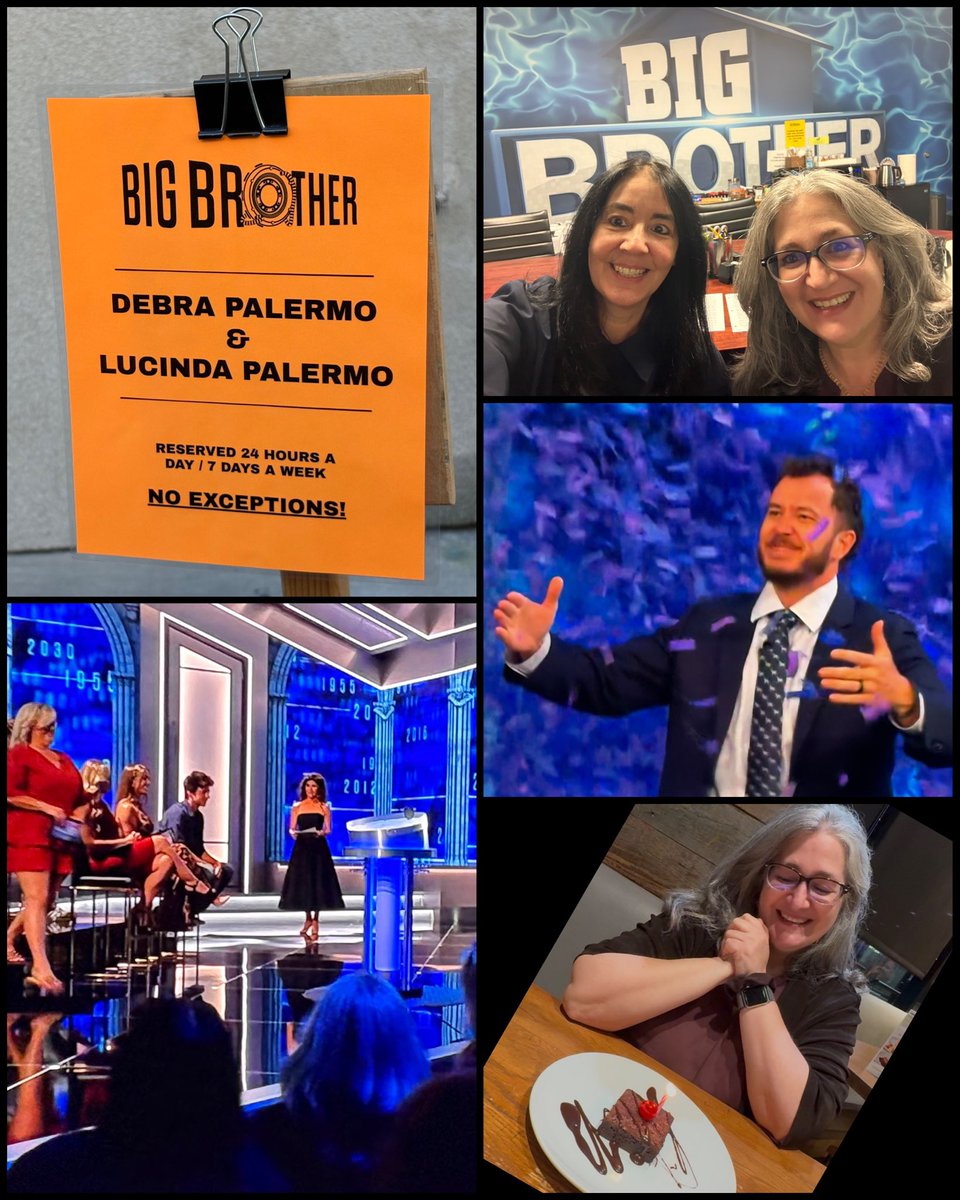 debrapalermo's tweet photo. From our VIP parking spot, to sitting in the green room, to our front row seats, to our favorite guy #Devens winning #BigBrother - yesterday’s celebration of my sister’s 59th bday was the absolute best! 🎉🎉 https://t.co/U5hFdIc7dC