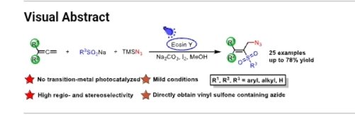 Hanzala45641763's tweet photo. Visible light turns allenes into valuable vinylsulfone azides without transition metals, under mild conditions, with high regio- and stereoselectivity.
Full artic
https://t.co/ISxdGShBsW

#chemistry #joc #metalfree #CHfn #research #synthesis #organic #catalysis #photochemistry https://t.co/WHVJu5h46o