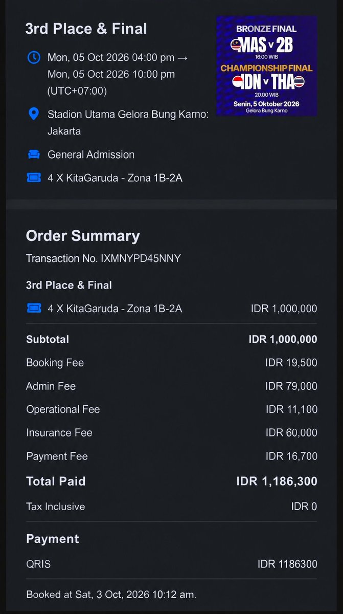 johnzly5's tweet photo. WTS tiket Indonesia vs Thailand
only upper, langsung dm aja, di bales satu-persatu https://t.co/PpNxLOuX99