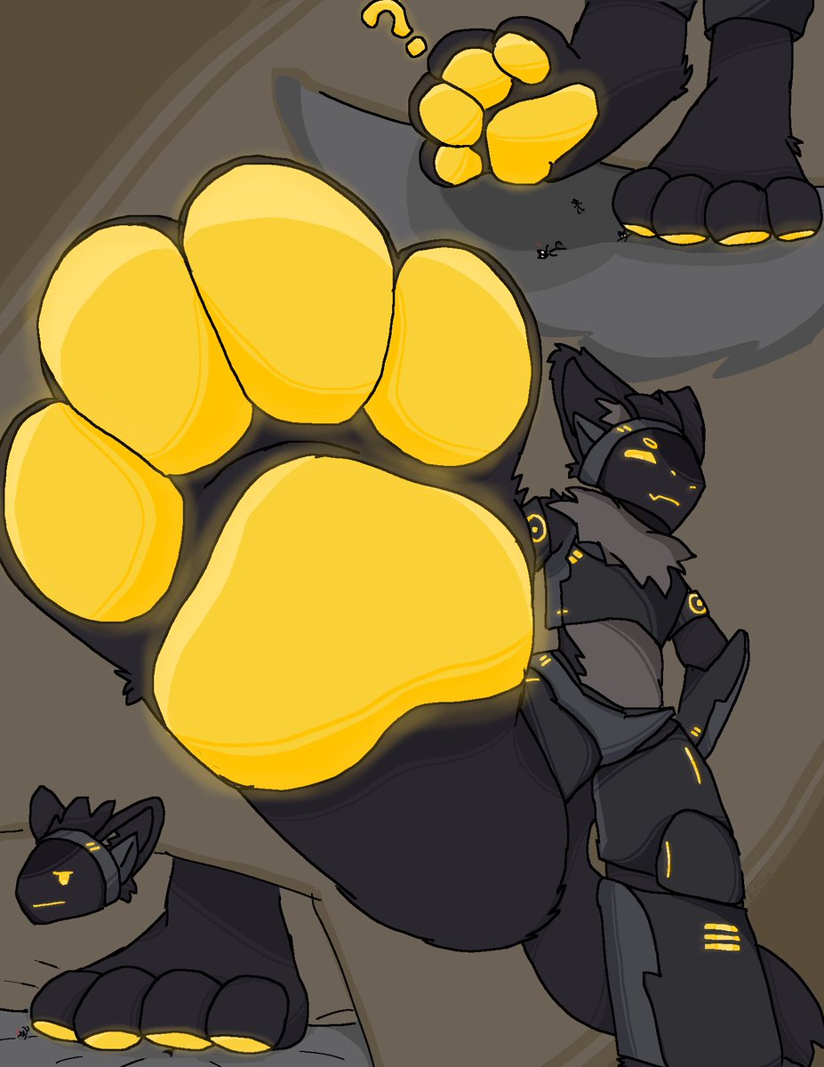 Kit1um's tweet photo. (Old comm art)
Pex is tired of tinies scurrying at his paws... so he crushes them https://t.co/cz94xMV40c