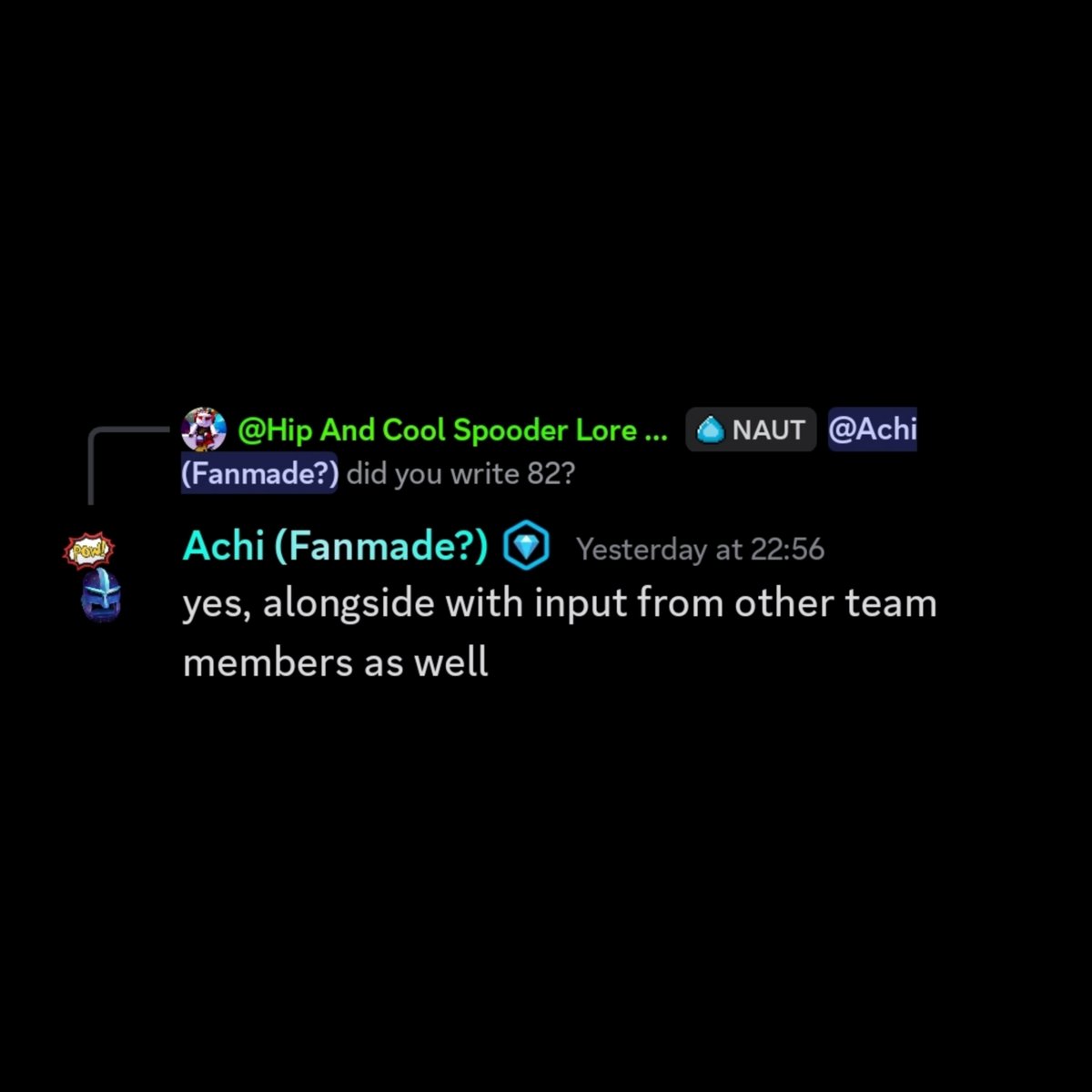 prototype_legit's tweet photo. I was just thinking about how cool it would be if Achi discussed the plot with the main animators. And then I found confirmation that they actually do :)

W skibidi team https://t.co/Lfn4FU9uXe
