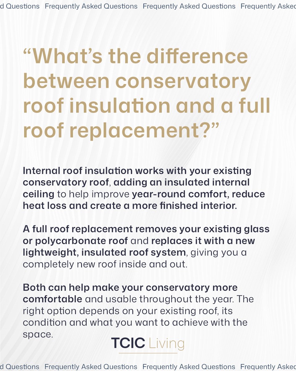 tcicliving's tweet photo. Insulation or a full roof replacement? The right choice depends on your conservatory and what you want from the space.
Speak to one of our Design Consultants to explore the best option for your home.
Plus, save 25% in our Autumn Sale. Get in touch today. https://t.co/Mi15aUnjtf