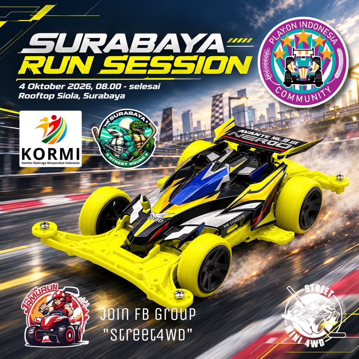 TeamFlazh's tweet photo. Yuk Minggu run lagi gais! #pkpi #playon #streetmini4wd #tamiya #mini4wd https://t.co/tWp0DProhd