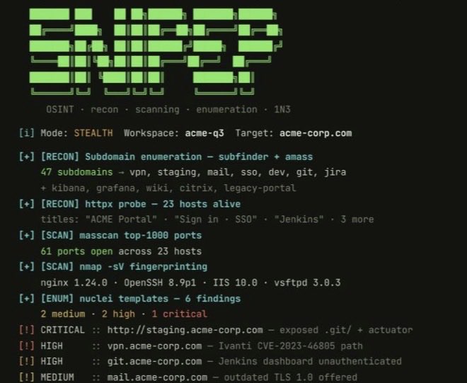 7h3h4ckv157's tweet photo. Sn1per is an offensive-security platform that consolidates reconnaissance, vulnerability scanning, exploitation, and reporting into a single workspace.

Resource/Credit: https://t.co/LLUNdM9JcG https://t.co/yuzgY5anjI