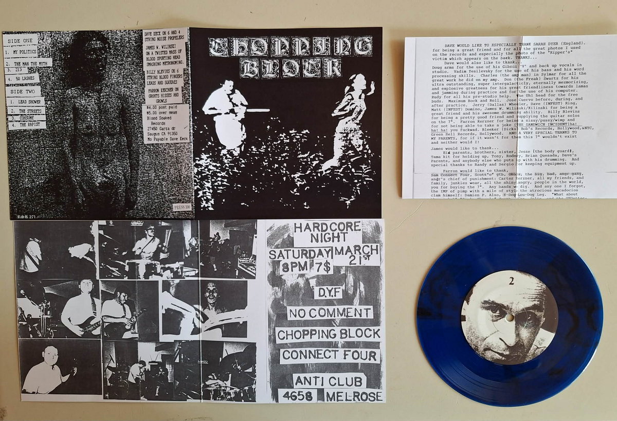 revenge_records's tweet photo. CHOPPING BLOCK "Grizzly Fetish" 7'EP (Ltd.200 BLUE VINYL) 

オリジナルは1991年にBLOOD SOACKED RECORDSよりリリースされていた、超レアなWEST COAST メガ・サヴェージ POWERVIOLENCE名作1st 7'EPが2026年待望の再発！  

CROSSED OUT, INFESTファン必聴の全8曲入り！

https://t.co/wVfP4R6ZcD https://t.co/jzXwoYmX8G