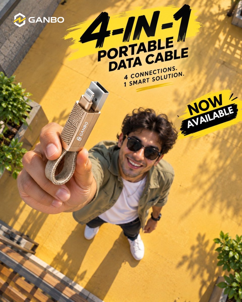 ganboindia8761's tweet photo. Clip it, carry it, charge anywhere. Universal 4-in-1 portable power is here! ๐โจ
#4in1cable #portablecable #nowavailable #everydaycarrygear #techessentials https://t.co/hBKqrtVT2E