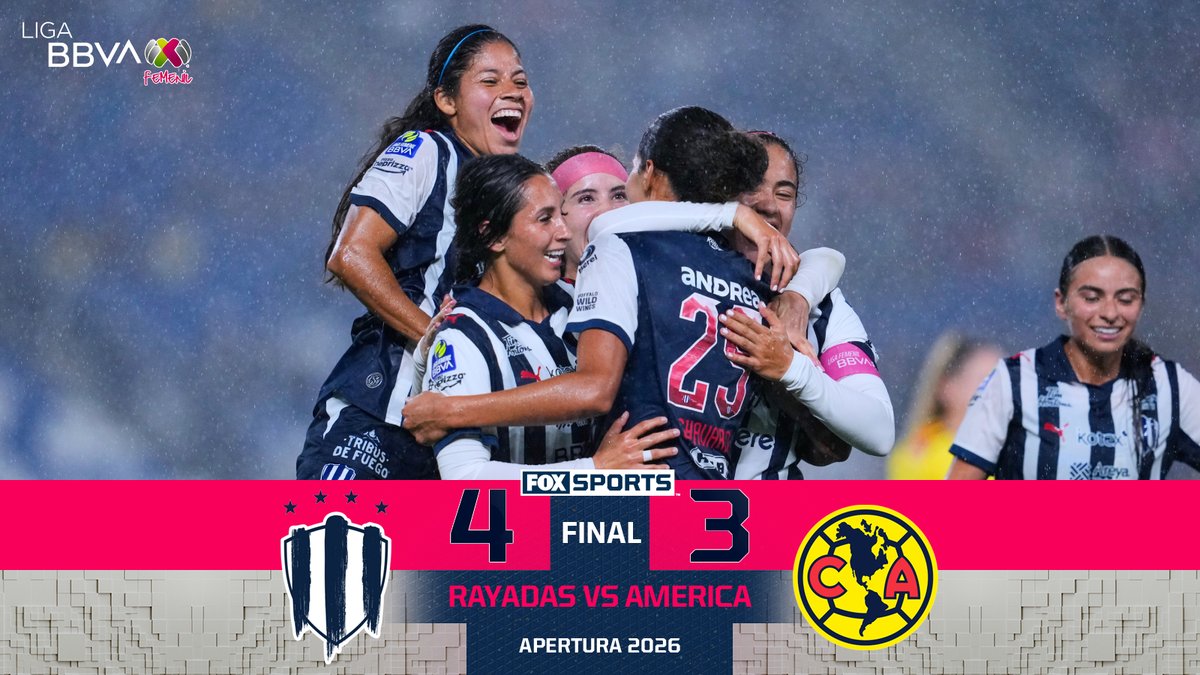 FOXSportsMX's tweet photo. PERO QUÉ PARTIDAZO ACABAMOS DE VIVIR... ¡DIGNO DE UNA FINAL! 👏

#CentralFOX | En un duelo de golazos, volteretas y errores defensivos, América ha perdido el invicto

Rayadas comenzó ganando 1-0, América remontó y se puso 1-3 al frente, pero en cuestión de minutos todo cambió a 4-3 ⚽

Si no viste el partido, te dejamos los goles: https://t.co/2JcejJ6Cny