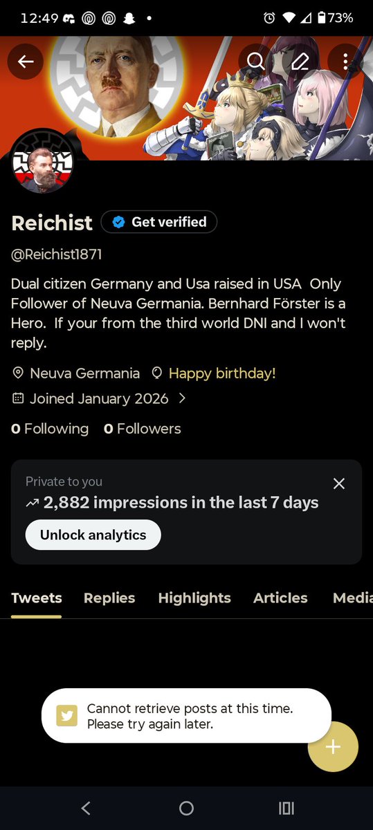 Reichist1848's tweet photo. My account @Reichist1871 was banned from mass reporting help me find everyone again please retweet! https://t.co/OcCBTMdcTh