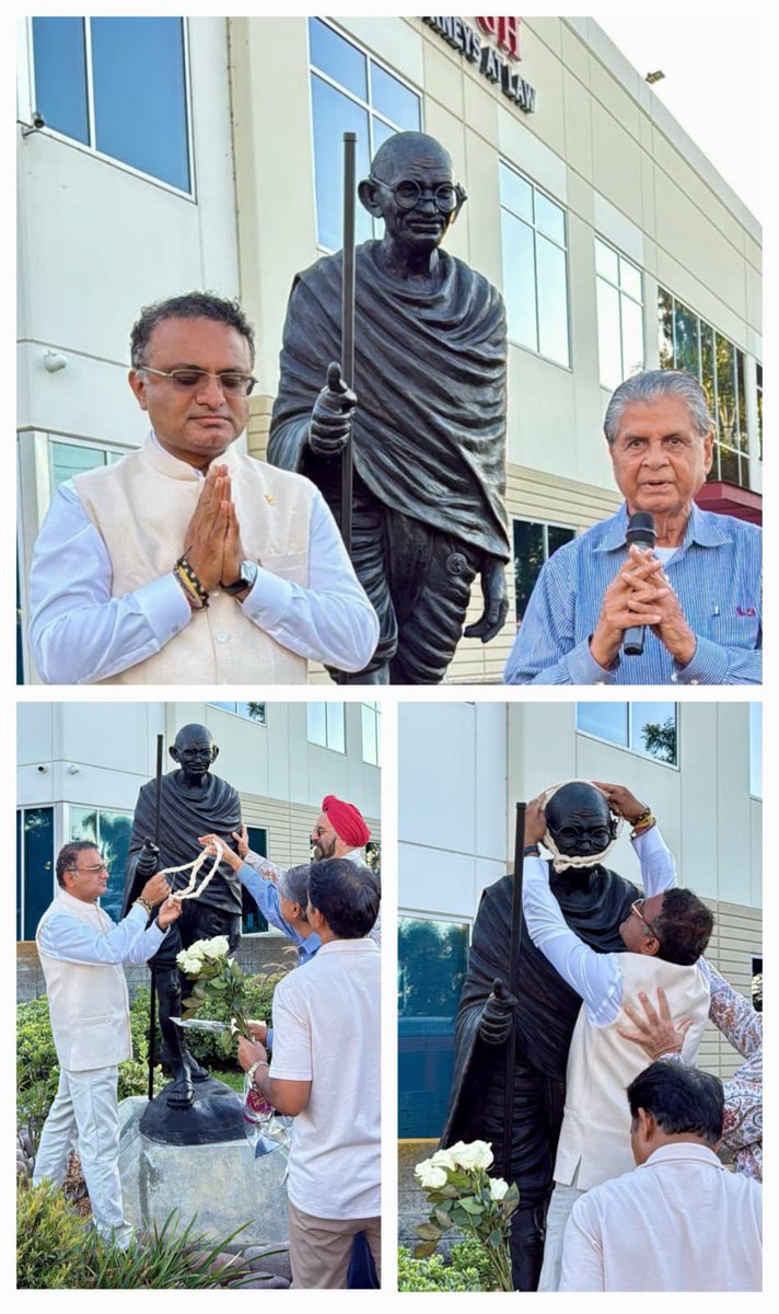 CGILosAngeles's tweet photo. The Consulate General of India Los Angeles, commemorated #GandhiJayanti and #ShastriJayanti in Cerritos, where CG @drkjsrini along with leading Diaspora members paid #Khadi and floral tributes to Mahatma Gandhi. Members of the Indian Diaspora joined in paying their respects, sharing how Gandhiji’s life, values and legacy continue to inspire their own lives and remain deeply connected to India’s national journey. CG spoke about the relevance of Gandhian ideals. A warm interaction with the community, where CG addressed the questions and concerns of the Indian Diaspora.

@MEAIndia @IndianEmbassyUS @IndianDiplomacy @PMOIndia @narendramodi @DrSJaishankar @gsdsnewdelhi @MinOfCultureGoI @drkjsrini @GandhiSmriti @CHUGHLLP @navneet_chugh @ANI @PTI_News @DDNewslive @airnewsalerts @PIB_India @IndiaAbroad_ @IndiaCurrents @indiawestnews @indicanews1 @TeluguTimesNews @NRIPulse @nritonri @yoindiatv @tvasianetwork @newsindia5 @ambazaarmag 

#GandhiJayanti #ShastriJayanti #MahatmaGandhi #LalBahadurShastri #IndiaInUSA #IndianDiaspora #LosAngeles